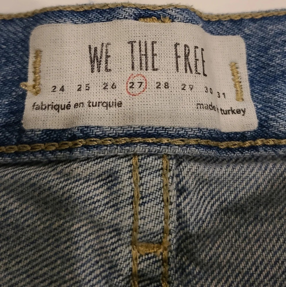 Free people women's Jeans sz.27 raw hem buttons fly Boyfriend - Picture 3 of 13